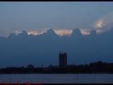 Sunset Clouds Brooding Over MIT, from Esplanade