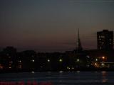 North Church Steeple in Deep Sunset, from East Boston