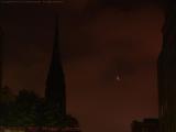 Clouded Moon and Spire, Newbury Street, Boston