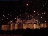 Boston Fireworks Barge and Sparkles, from Esplanade
