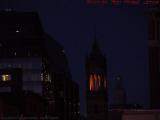 Deep Dusk Lights and Steeple, Boylston Street, Boston
