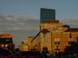 Eastbound Boylston Street at Sundown, Mass. Ave., Boston