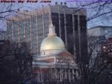 Gold Dome Bathed in Sunset, State House, Boston