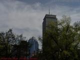 Prudential Area with Spring Leaves and Clouds