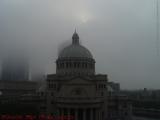 Thick Morning Air and Sun Over Christian Science Plaza