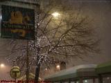 Evening Snow and Signs, Kenmore Square, Boston