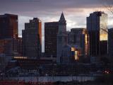 Sunset Reflections as Winter Closes, from East Boston