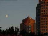 Sunset Moonrise Over Fanieul Hall Area, Boston