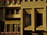 Boston City Hall With Bunting Near Sundown