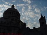 Christian Science Stonework With Clouds and Reflections