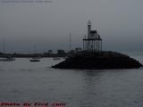 Gloucester Harbor Breakwall Lighthouse Under Morning Fog