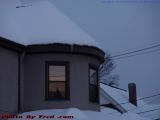 Sunset Window Reflection With Snow, Cambridge, Mass.