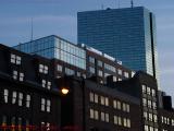 Edge Lit Boston # 3, Newbury Street Lamp and Hancock Tower