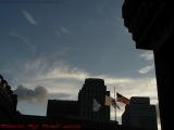 City Hall Plaza Flag, Clouds and Silhouettes, Boston