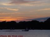 Boating the Charles at Sunset, from Boston Esplanade