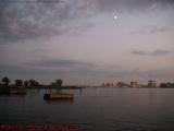 Boston Harbor Sunset View With Moon, from East Boston