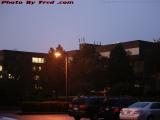 Office Park in After Storm Dusk With Street Light