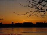 Frozen Charles River Sunset, Esplanade, Boston, Mass.