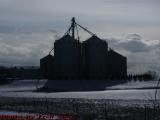 Grain Storage Against Dramatic Skies, Groveland Hill, NY