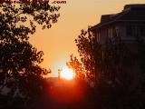 Setting Sun On The Horizon, Fresh Pond, Cambridge, Mass.
