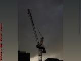 Edge Lit Boston #10, Resting Crane Against Overcast Skies