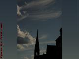Arlington St. Church in Silhouette Against Summer Clouds