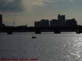 Small Boat on a Big River, Facing Mass. Ave. Bridge