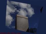 Downtown Skyscrapers Against Puffy Clouds, Boston, Mass.
