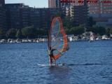 Charles River Windsurfur Getting Under Way, from Esplanade