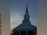 South Congregational's Steeple On Winter Sunset Sky