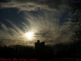 Cloud-Veiled Sun Spectacular Over Boston University