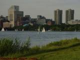 Partly Sunny Charles River Sailing Perspective, Boston