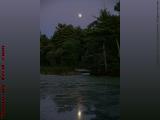 Full Harvest Moon Rising Over Crystal Pond, Peabody, Mass.