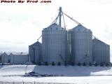 Grain Bins in Cold Winter Light, Groveland, New York