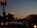 Sunset, Reflections, Lights and Cranes, Boylston Street