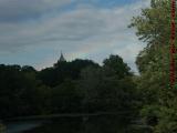 Steeple and Rainbow Over Mystic River Treeline, Medford
