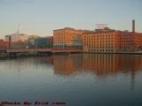 Fort Point Channel at Summer Street in Setting Sun Light
