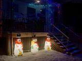 Lighted Snowmen in Freshly Falling Snow, Brookings Street