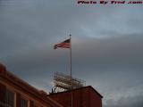 Flag Over Fenway Catching Sun's Last Rays, Brookline Ave.