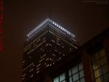 Prudential Towering Over Hynes in Winter Night Fog