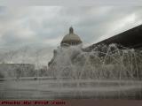 Playful Fountain in Chilly Spring Weather, Boston