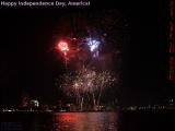 Fireworks With MIT Green Building Flag, from Esplanade
