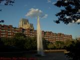Lechmere Canal Fountain in Late Afternoon Sun, Cambridge