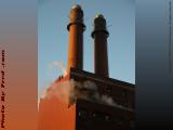 Veolia Energy Chimneys in Cold Morning Light, Boston