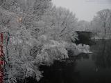 Mystic River Perspective With New Snow, Medford, Mass.