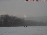 Sunset Fire in Snow Above the Hills Beyond, Wellsville, NY