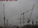 Casino Construction Cranes Standing in Clouds, Everett