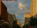 Lower Boylston Street in Setting Sun's Light, Boston