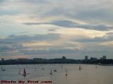 Sailing Day Ending Under Cloudy Mixed Skies, Charles River
