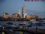 Boston Back Bay and Cambridge Yacht Club in Gloaming Light